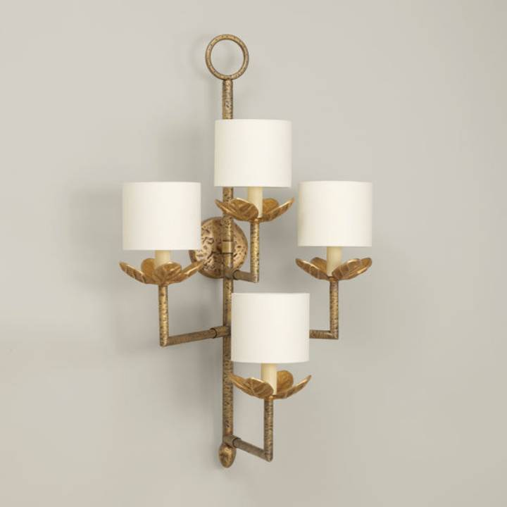 Picture of HALDON LEAF WALL LIGHT, BRASS, 4 LIGHTS