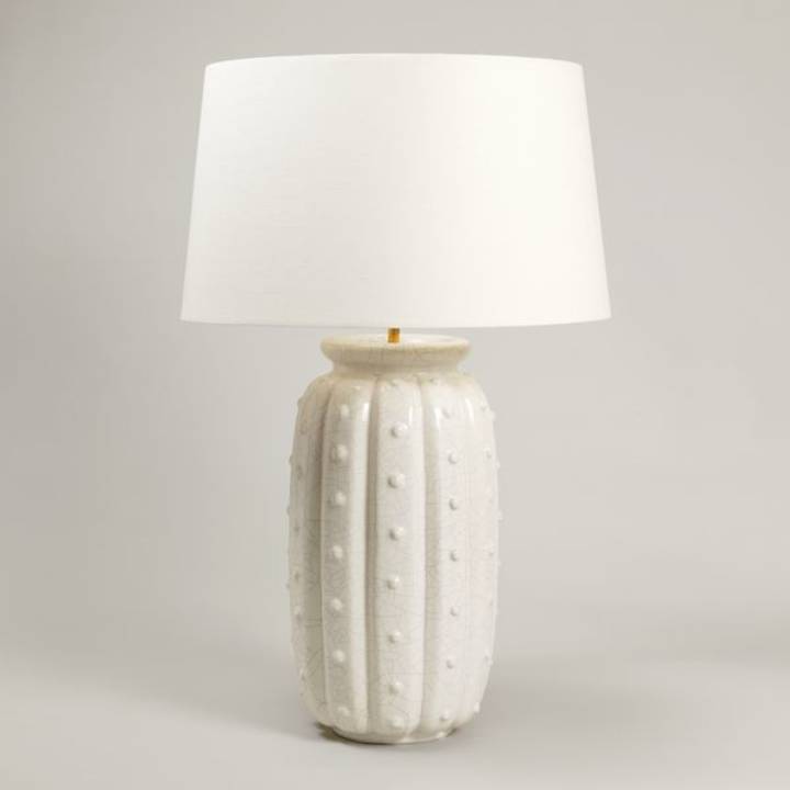 Picture of HARTFORD CERAMIC TABLE LAMP, IVORY, BRASS FITTINGS