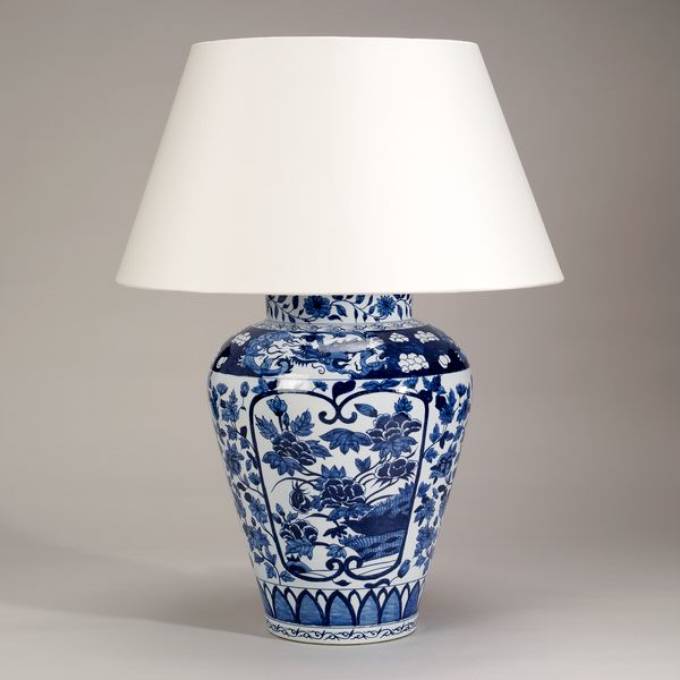Picture of BLUE & WHITE IMARI VASE TABLE LAMP, SMALL NO BASE