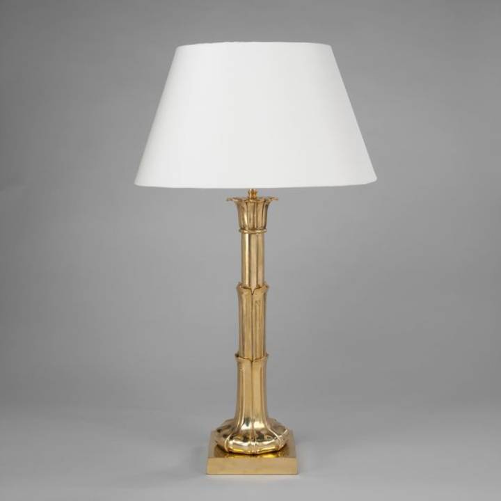Picture of LOTUS LEAF COLUMN TABLE LAMP, BRASS