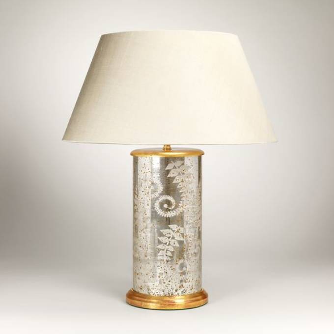 Picture of CATANIA FERN LAMP, ANITQUE SILVER WITH GILDED TOP AND BASE