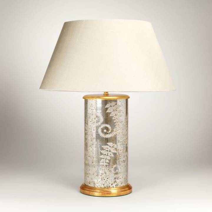 Picture of CATANIA FERN LAMP, ANITQUE SILVER WITH GILDED TOP AND BASE