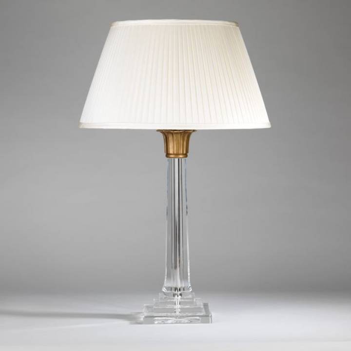 Picture of LOTUS GLASS COLUMN TABLE LAMP, BRASS