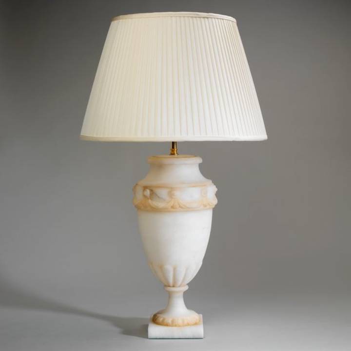 Picture of TRENTO ALABASTER URN TABLE LAMP TABLE LAMP WITH SWAGS