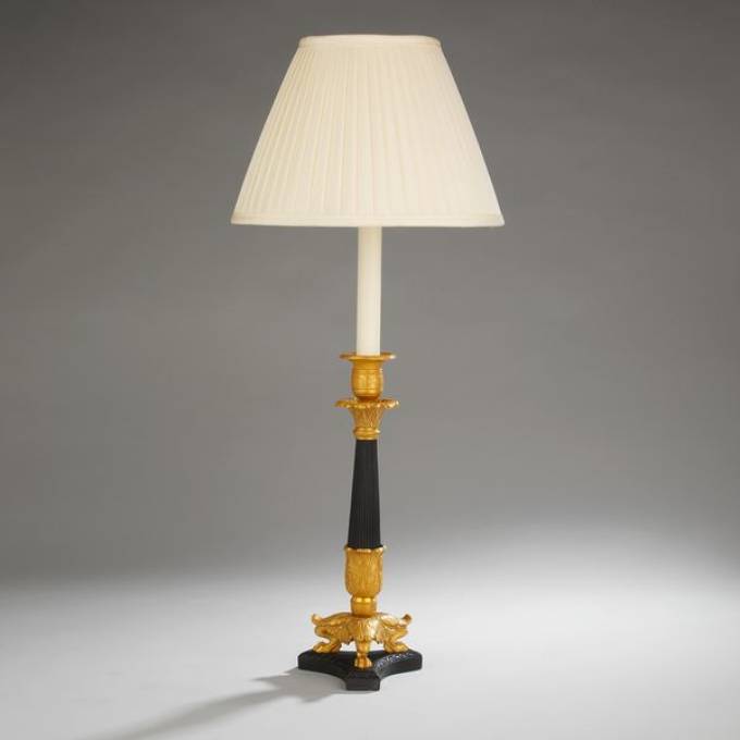 Picture of REGENCY CANDLESTICK TABLE LAMP, BRONZE & GILT