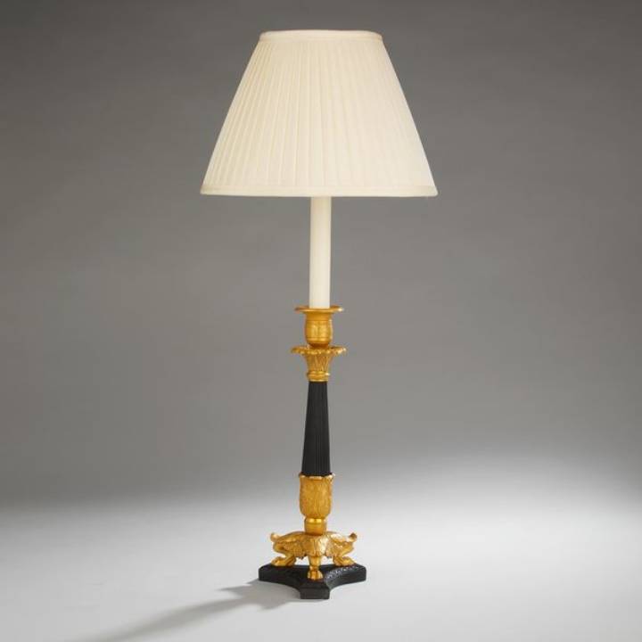 Picture of REGENCY CANDLESTICK TABLE LAMP, BRONZE & GILT
