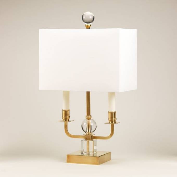Picture of LE MARAIS BOUILLOTTE TABLE LAMP, BRASS, LILY LINEN LAMPSHADE