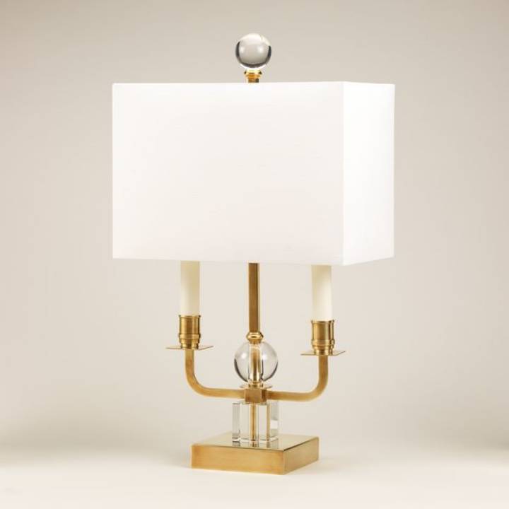 Picture of LE MARAIS BOUILLOTTE TABLE LAMP, BRASS, LILY LINEN LAMPSHADE