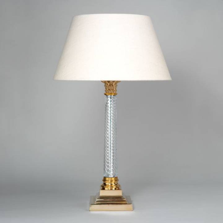 Picture of TWISTED GLASS COLUMN TABLE LAMP