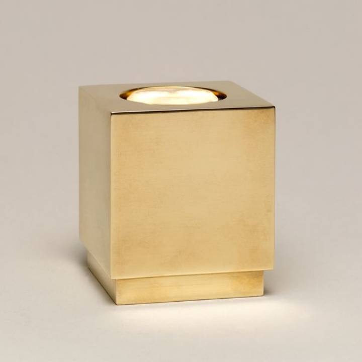 Picture of COPNALL CUBE LED UPLIGHTER, BRASS.  MR11 BULB INCLUDED