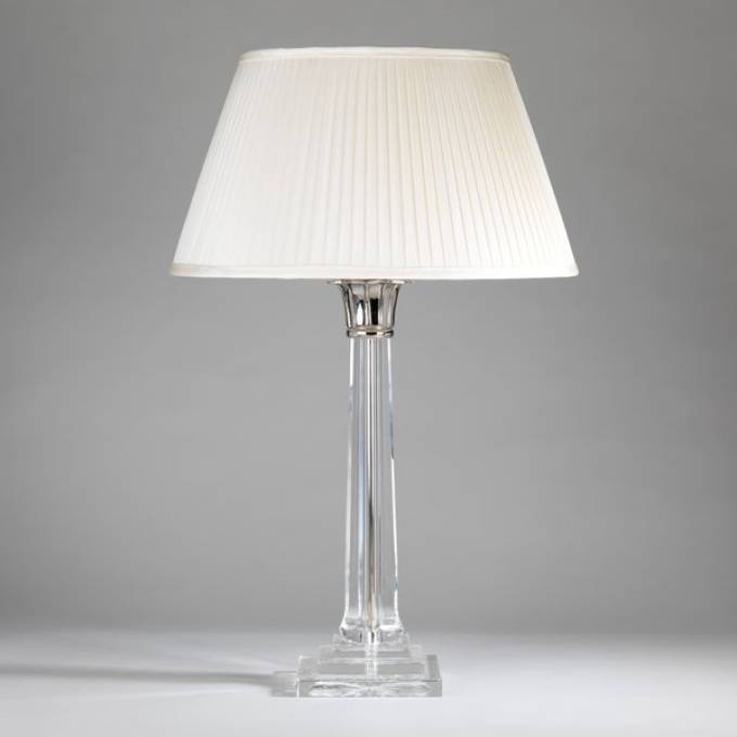Picture of LOTUS GLASS COLUMN TABLE LAMP, NICKEL