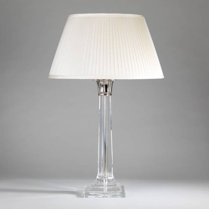 Picture of LOTUS GLASS COLUMN TABLE LAMP, NICKEL