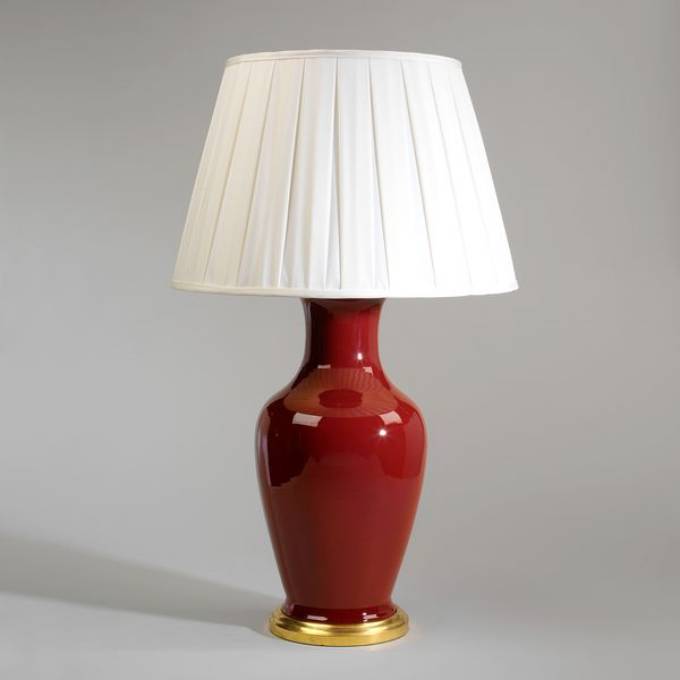 Picture of HUALAN VASE TABLE LAMP SANG DE BOEUF, GILT BASE