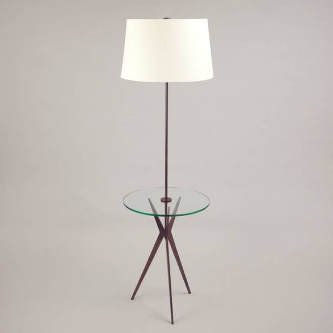 Picture of ELLINGTON FLOOR LAMP, BRONZE, GLASS TABLE