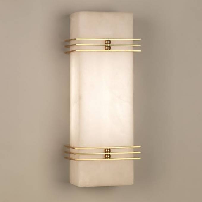 Picture of CHICHESTER ALABASTER LED WALL LIGHT, IVORY, BRASS, LED UNIT