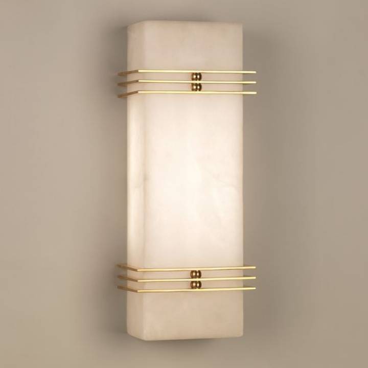 Picture of CHICHESTER ALABASTER LED WALL LIGHT, IVORY, BRASS, LED UNIT