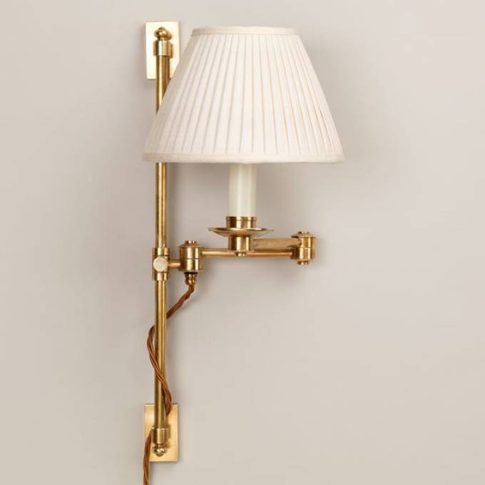 Picture of OBAN RISE & FALL SWING ARM WALL LIGHT, 2 ARM, BRASS