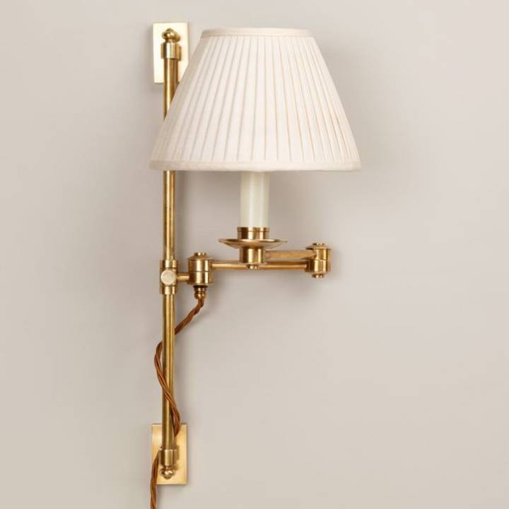 Picture of OBAN RISE & FALL SWING ARM WALL LIGHT, 2 ARM, BRASS
