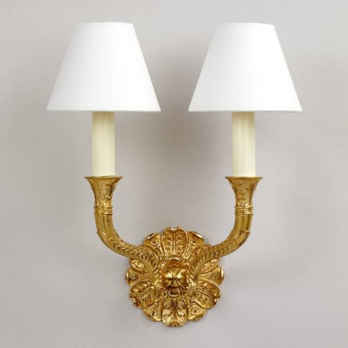 Picture of HIDCOTE WALL LIGHT, GILT, 2 ARM