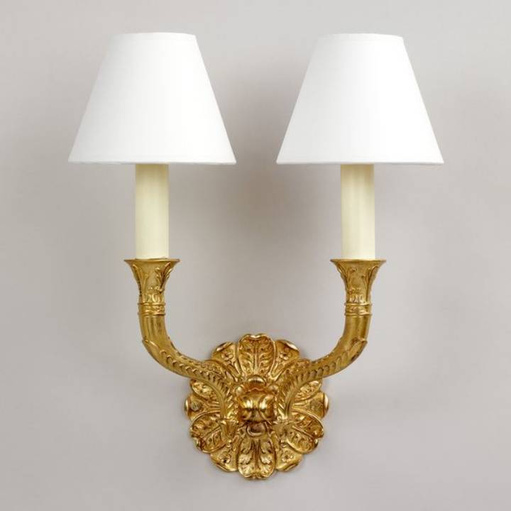 Picture of HIDCOTE WALL LIGHT, GILT, 2 ARM