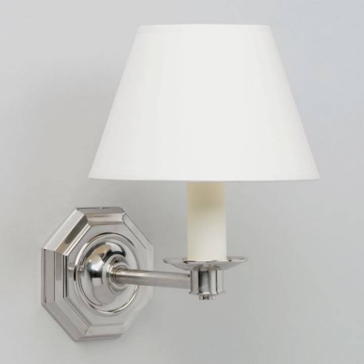 Picture of OCTAGONAL SINGLE ARM WALL LIGHT, NICKEL, 1 ARM