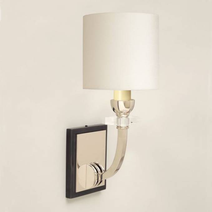 Picture of MARLOW WALL LIGHT, NICKEL WITH BRONZE BACKPLATE, 1 ARM