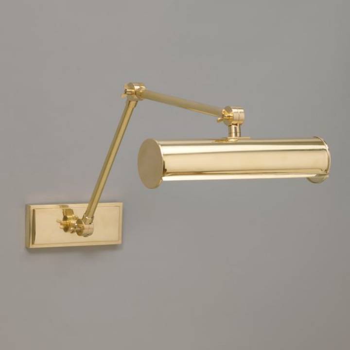 Picture of WESTPORT HOODED WALL LIGHT, LONG ARM, HORIZONTAL BACK PLATE, BRASS