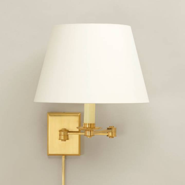 Picture of PRESTON SWING ARM WALL LIGHT, BRASS, 2-ARM, WITH CORD COVER