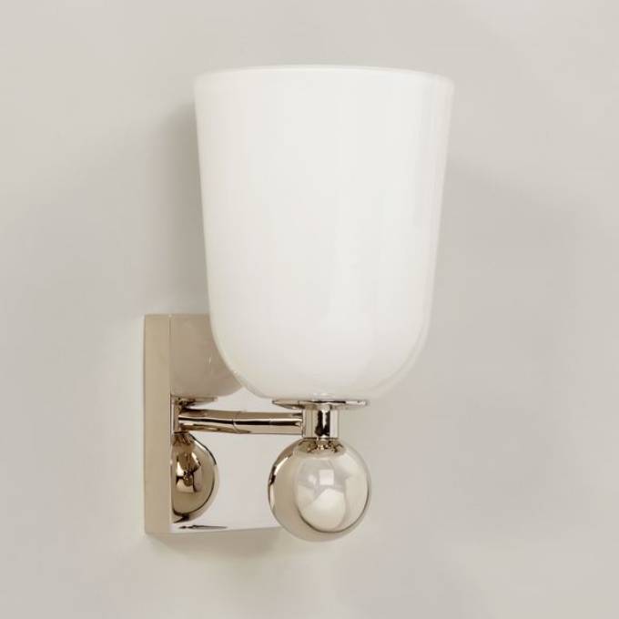 Picture of LISTON BATHROOM LIGHT, NICKEL, WITH GLASS SHADE