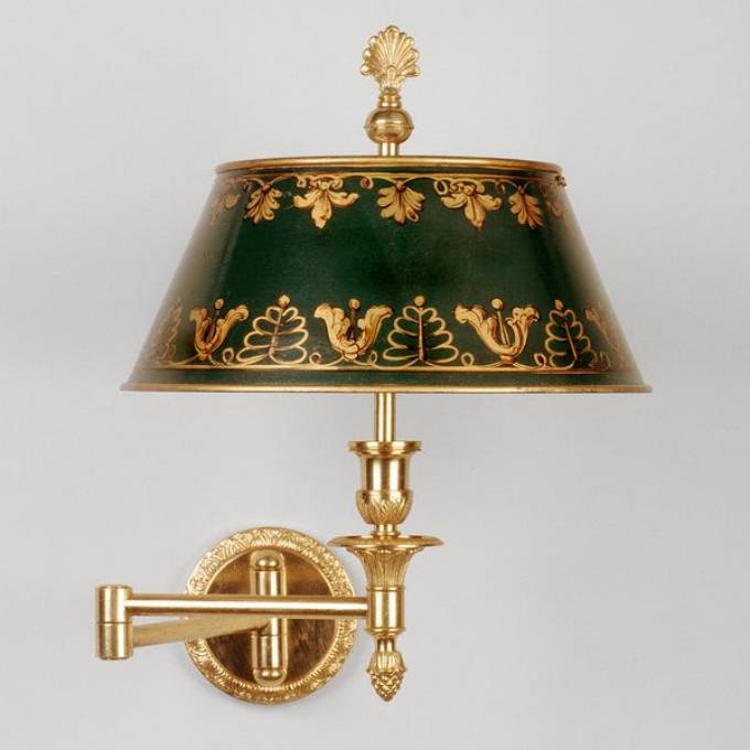 Picture of WESTBURY SWING ARM WALL LIGHT, 2 ARM, 2 LIGHTS, GREEN TOLE S