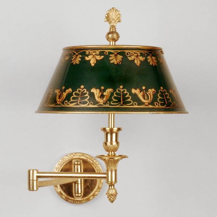 Picture of WESTBURY SWING ARM WALL LIGHT, 2 ARM, 2 LIGHTS, GREEN TOLE S