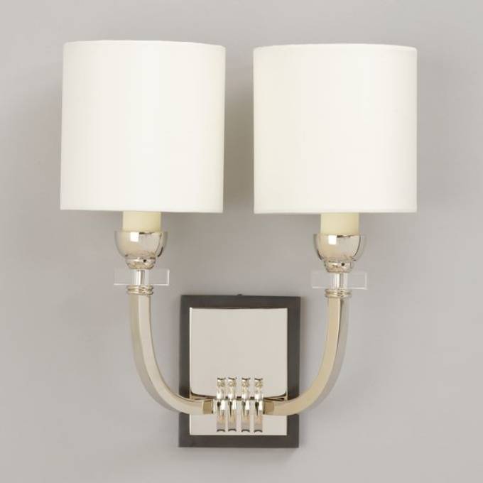Picture of MARLOW WALL LIGHT, NICKEL WITH BRONZE BACKPLATE, 2 ARM