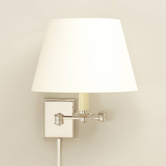 Picture of PRESTON SWING ARM WALL LIGHT, NICKEL, 2-ARM, WITH CORD COVER