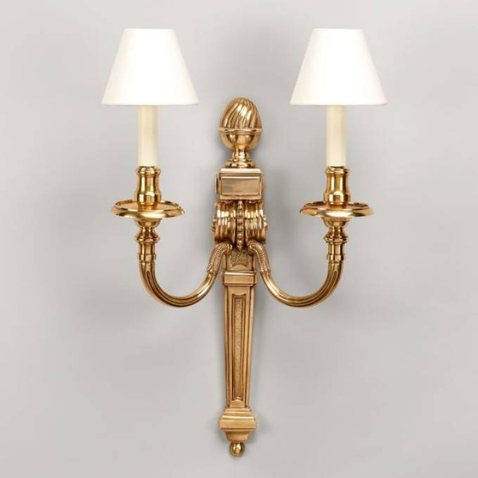 Picture of LOUIS XVI WALL LIGHT, ANTIQUE BRASS, 2 ARM