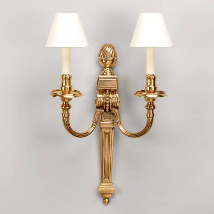 Picture of LOUIS XVI WALL LIGHT, ANTIQUE BRASS, 2 ARM