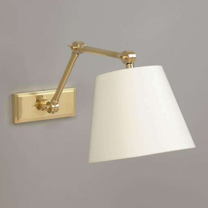 Picture of NEWBURY WALL LIGHT, SHORT ARM, HORIZONTAL BACK PLATE, BRASS, NO SHADE