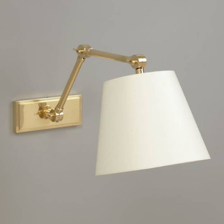 Picture of NEWBURY WALL LIGHT, SHORT ARM, HORIZONTAL BACK PLATE, BRASS, NO SHADE