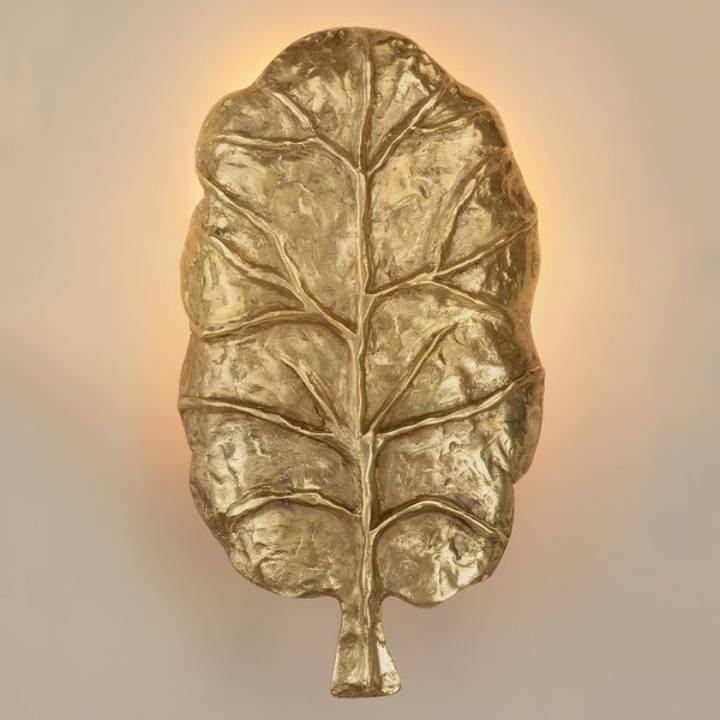 Picture of ASHDOWN LARGE LEAF WALL LIGHT, BRASS, 2 CFL