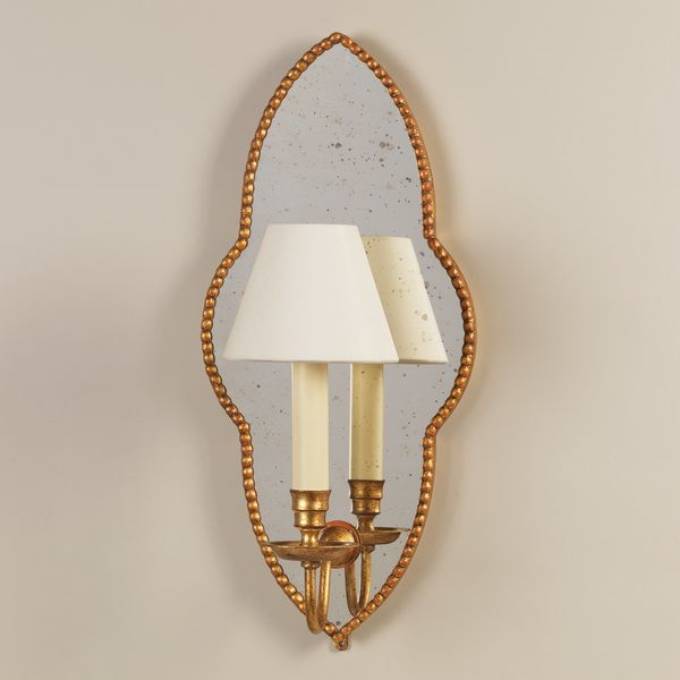 Picture of COBHAM MIRROR WALL LIGHT, GILTWOOD, ANTIQUE MIRROR, 1 ARM