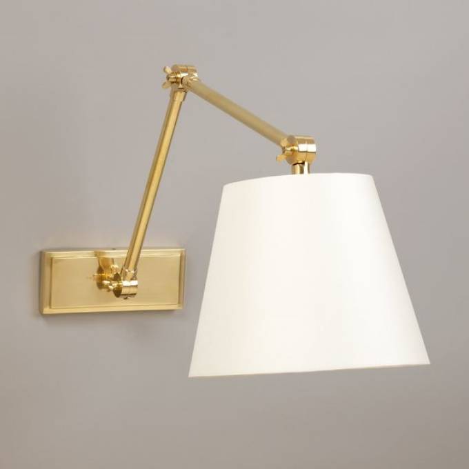 Picture of WESTPORT WALL LIGHT, LONG ARM, HORIZONTAL BACK PLATE, BRASS, NO SHADE