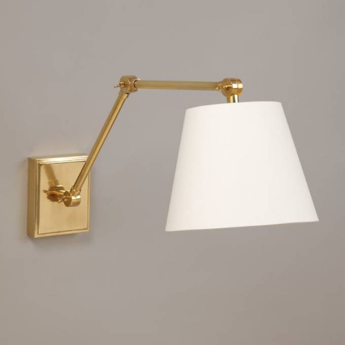 Picture of SOMERSET WALL LIGHT, LONG ARM, VERTICAL BACK PLATE, BRASS, NO SHADE