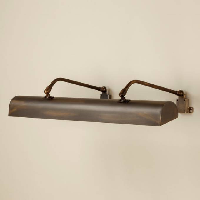 Picture of ROMNEY 24" PICTURE LIGHT,  LIGHT BRONZE.  PLUG IN FIXTURE. PLATES FIX TO FRAME OR WALL.