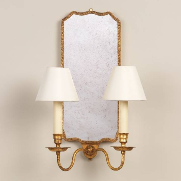 Picture of SWEDISH WALL LIGHT, GILTWOOD, ANTIQUE MIRROR, 2 ARM