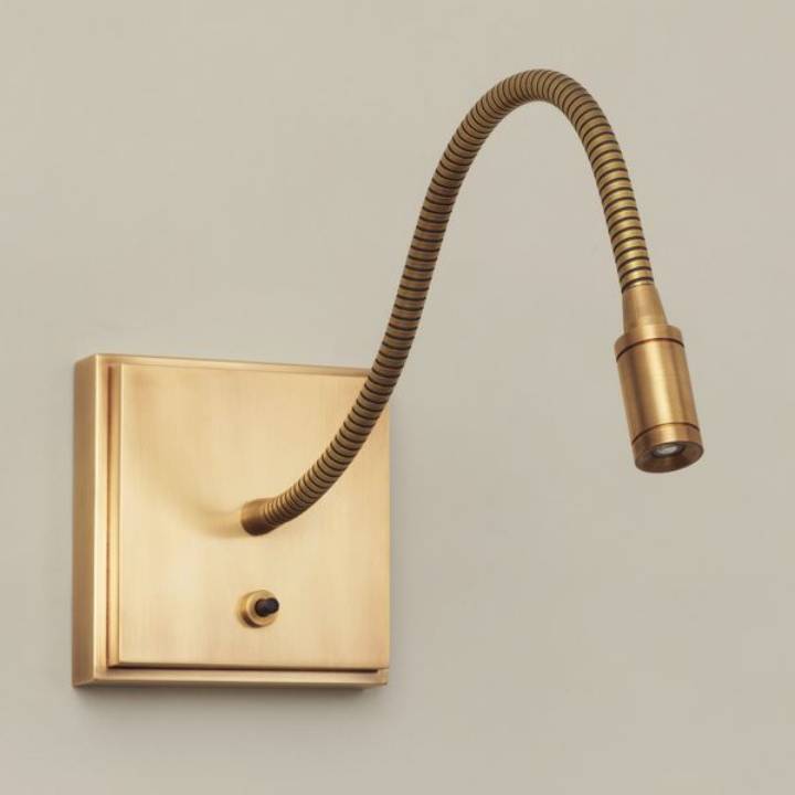 Picture of MALDEN READING LIGHT, STANDARD BACKPLATE, BRASS