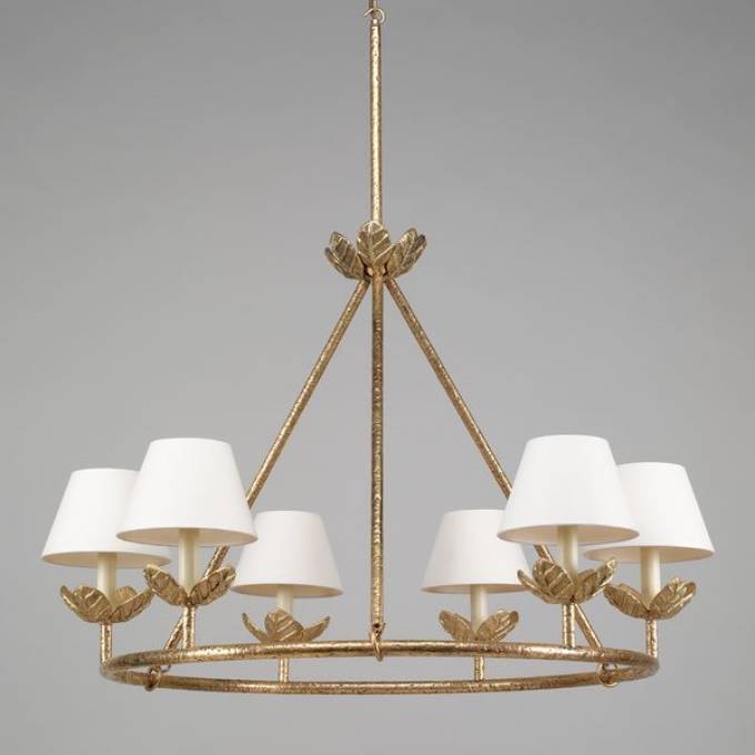 Picture of MONTFERRAT CHANDELIER WITH TOP ROD, BRASS, 6 LIGHTS