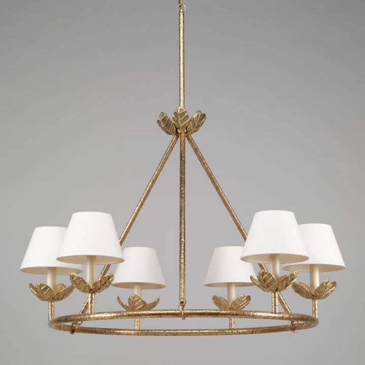 Picture of MONTFERRAT CHANDELIER WITH TOP ROD, BRASS, 6 LIGHTS