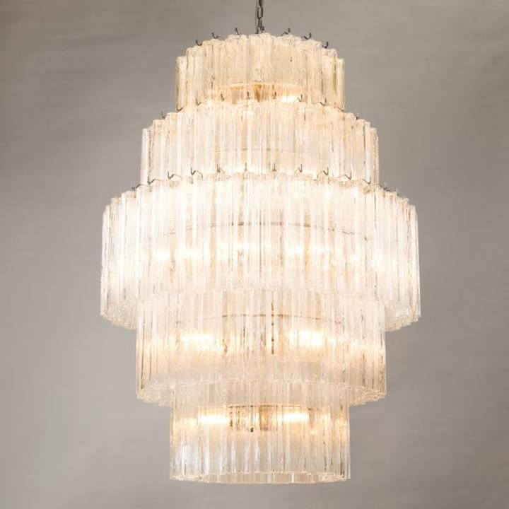 Picture of LYMINGTON CHANDELIER, 5-TIER, 35.25" WIDE, NICKEL & GLASS