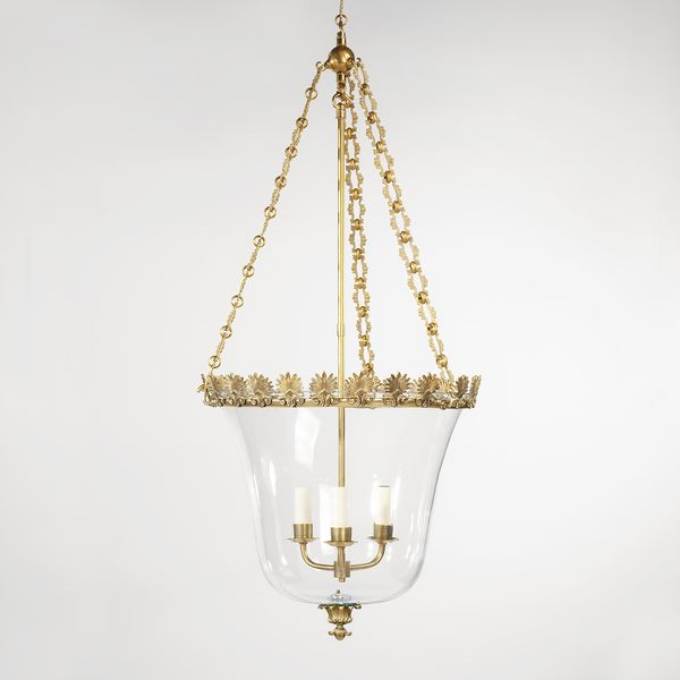 Picture of PAINSHILL GLOBE CEILING LIGHT, BRASS, 3 LIGHTS