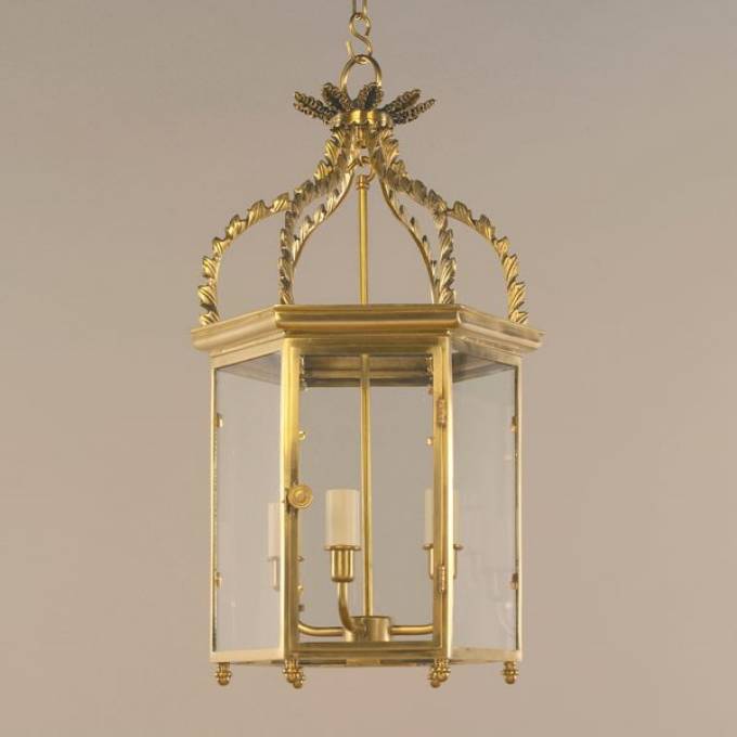 Picture of REGENCY HALL LANTERN, SMALL, BRASS, 3 LIGHTS