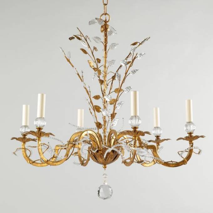 Picture of BELLVILLE CHANDELIER, GILT, 6 LIGHTS